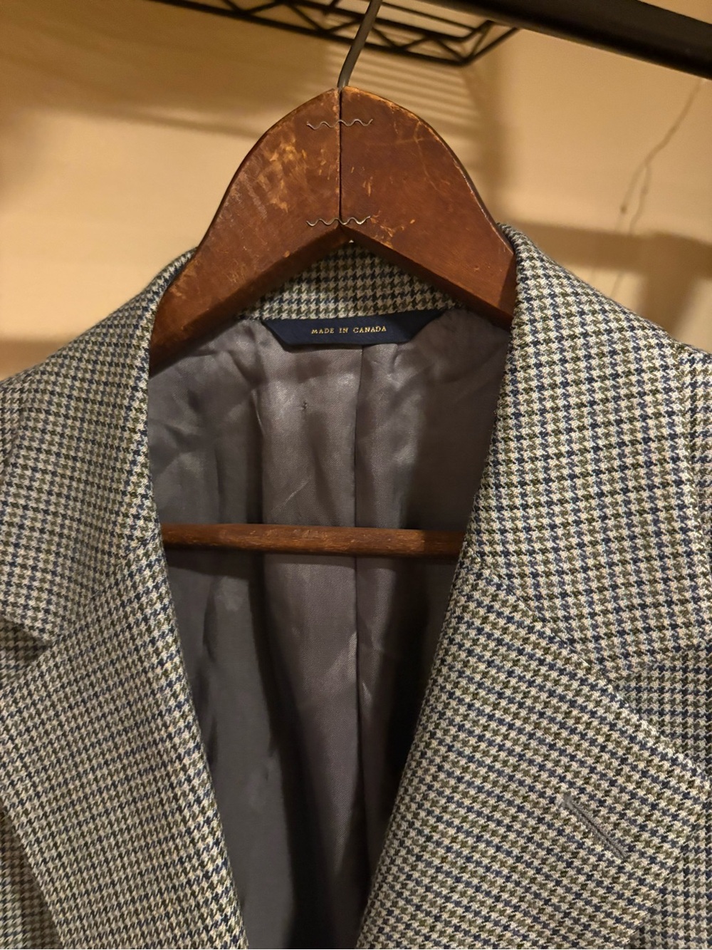 VTG Brooks Brothers Houndstooth Blazer - Gray/Blue 43R